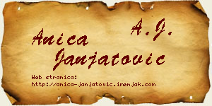 Anica Janjatović vizit kartica